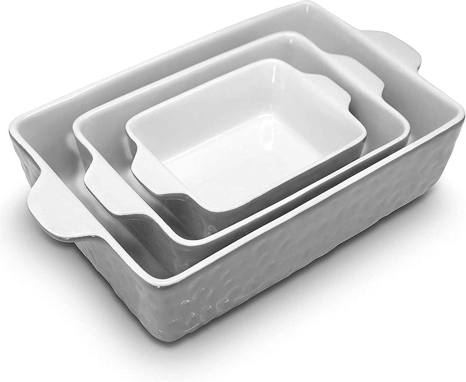 Gray Ceramic Nonstick 3-Piece Rectangular Bakeware Set