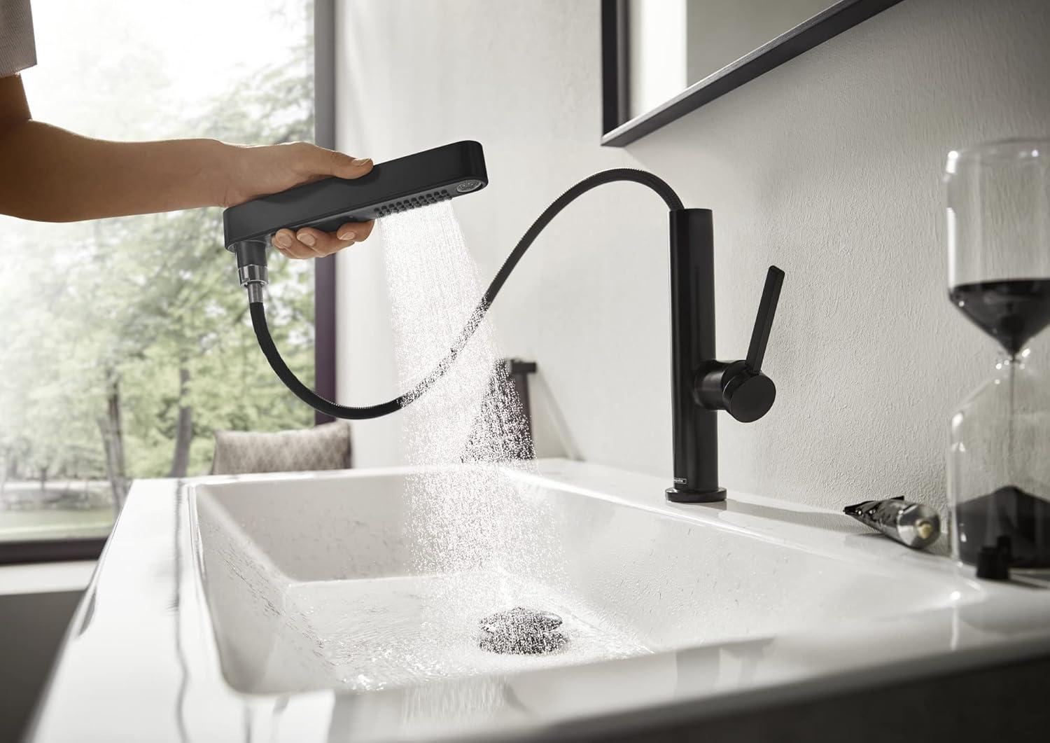 hansgrohe Finoris Single-Hole Faucet 230 with 2-Spray Pull-Out, 1.2 GPM