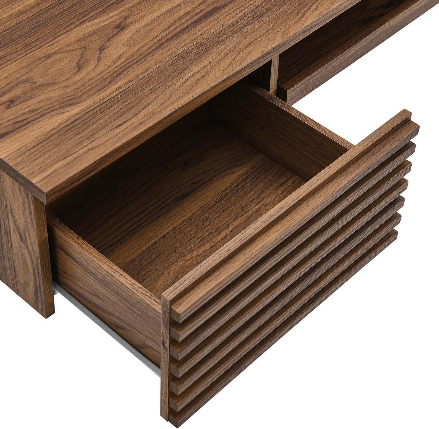 Modway Render Wall Mount Wood Office Desk