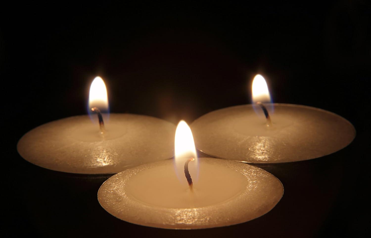 OHR CANDLES Tealight Candles - 200 Pack Bulk Tea Lights Candles - White Tealights Unscented - 4 Hour Burn Time