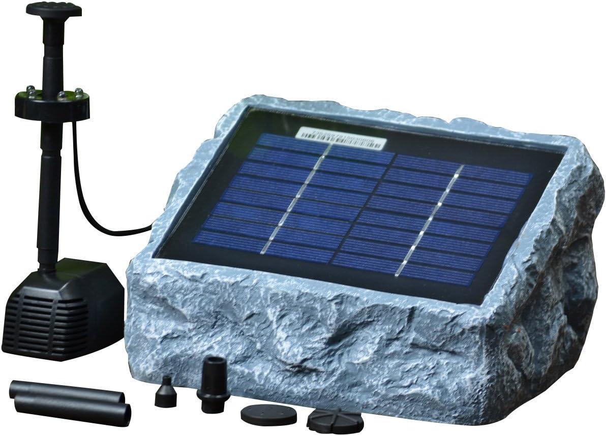 Gray Stone Solar Water Pump Kit with LED Light
