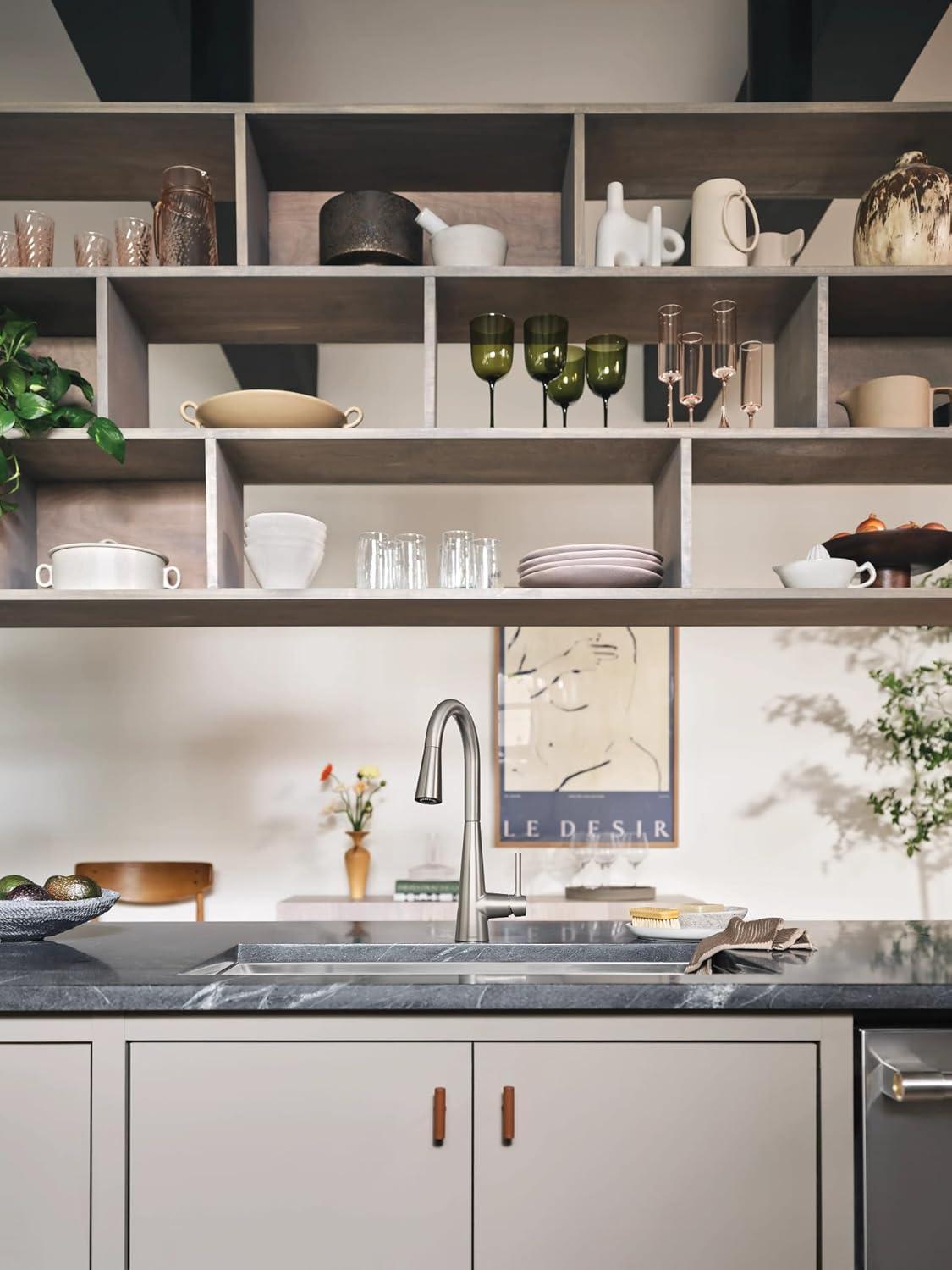 Moen Sleek MotionSense Wave Single Handle Pulldown Kitchen Faucet with Power Clean Technology