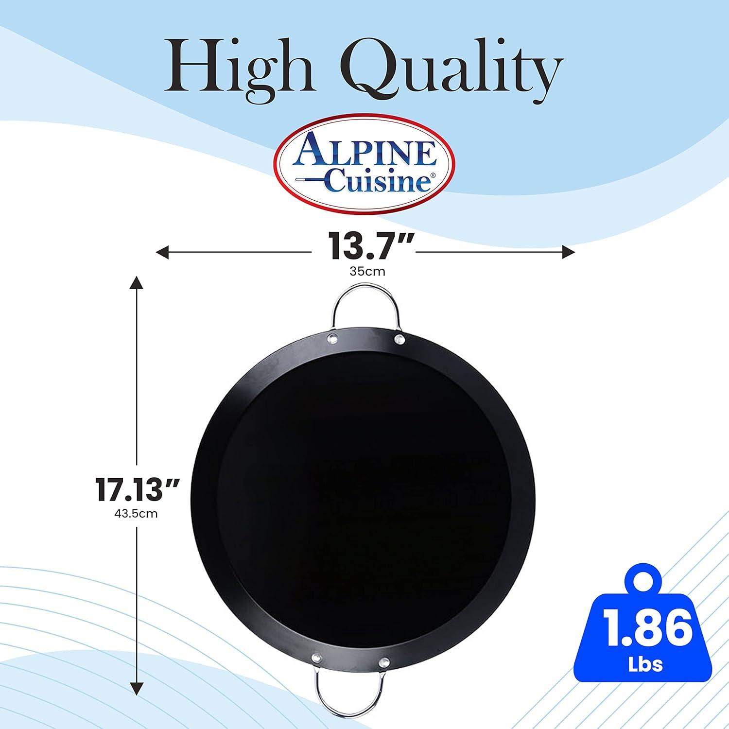 Alpine Cuisine 14 in Round Nonstick Carbon Steel Griddle Pan