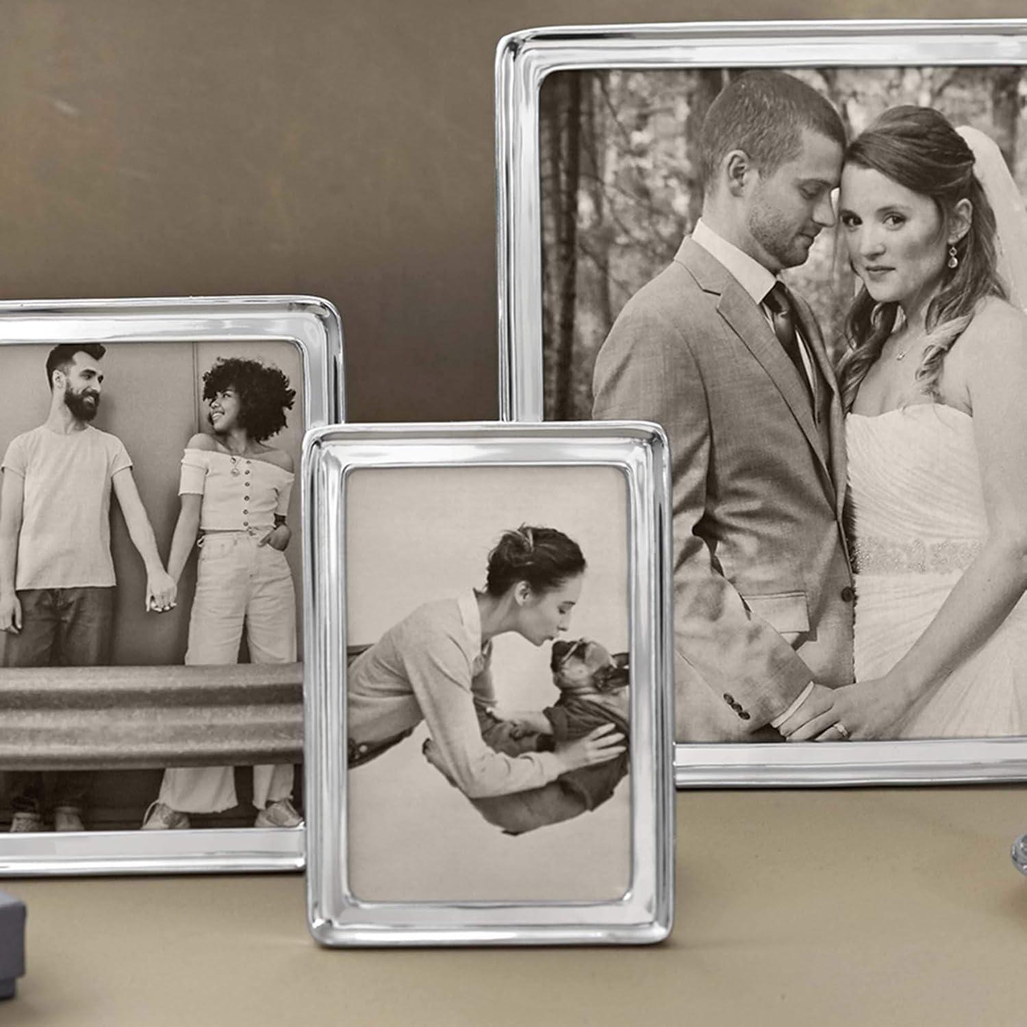 Silver Metal Beveled Picture Frame