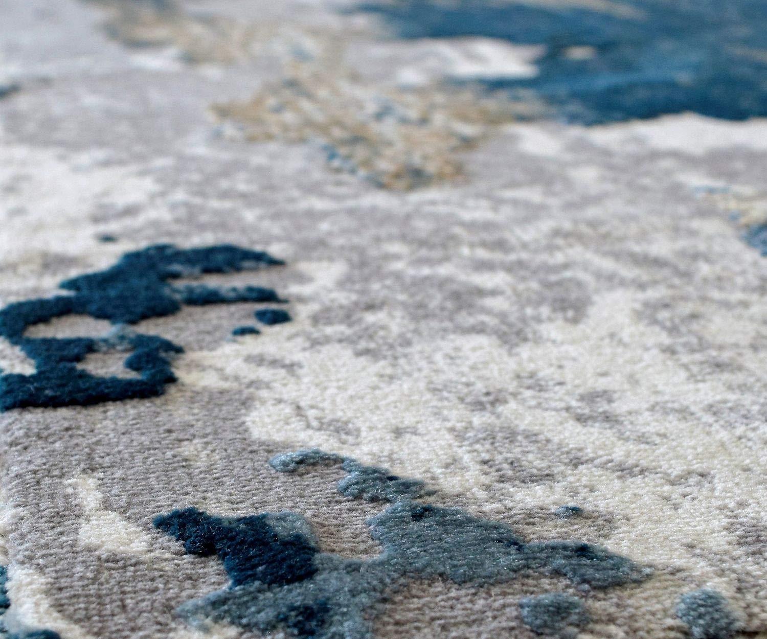 Navarra Auden Abstract Sapphire Blue Area Rug