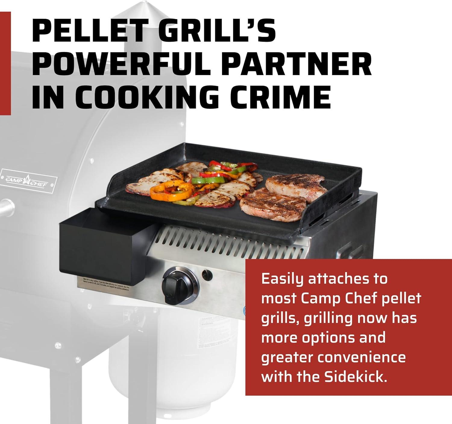 Stainless Steel Side Burner Grill Accessory with Griddle