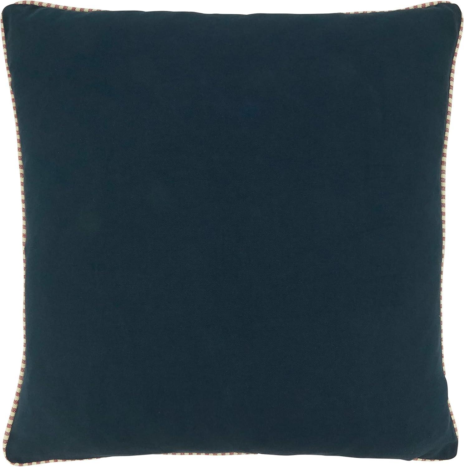 Navy Blue Cotton Anchor and Rope Euro Pillow Cover