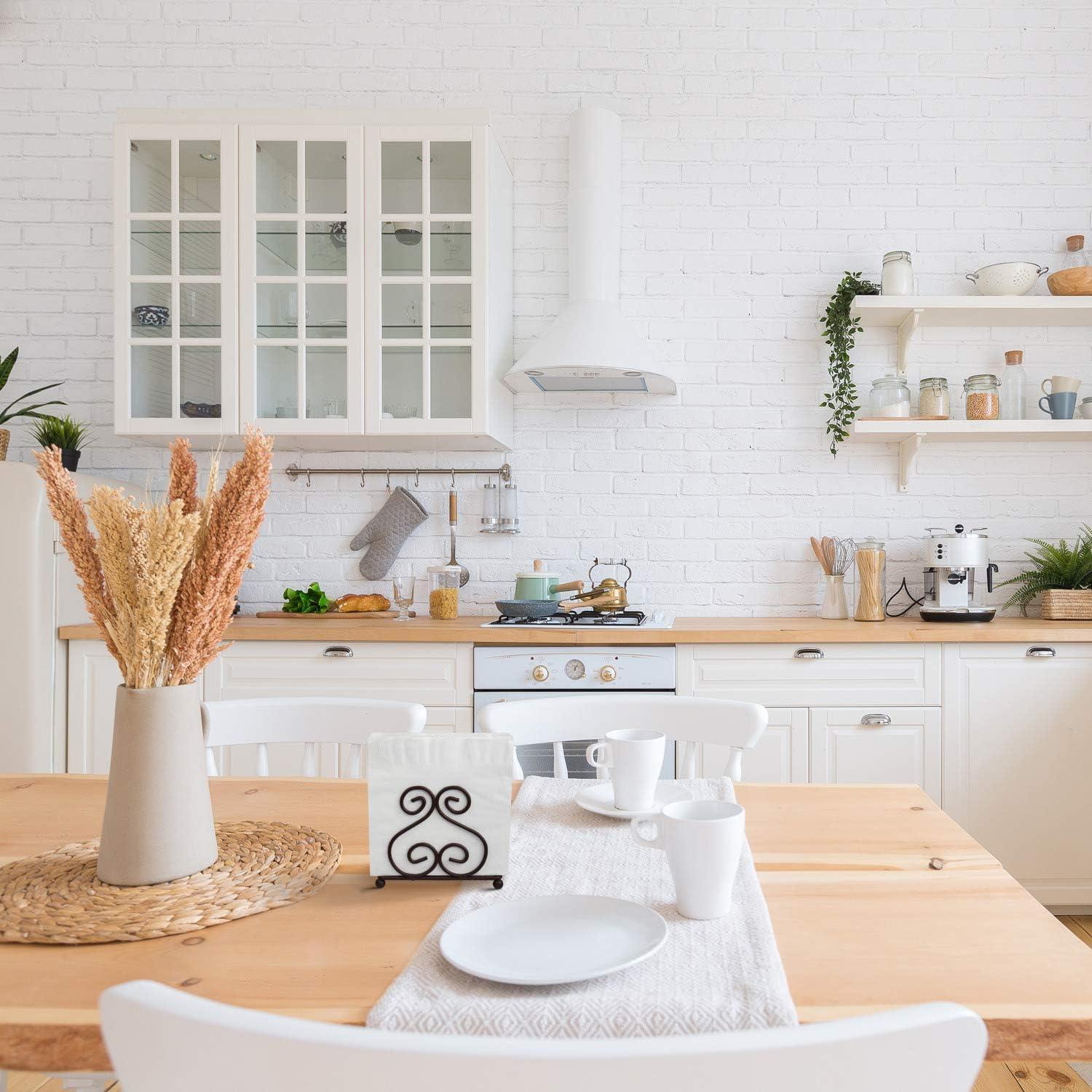 Blue Donuts Scroll Collection Steel Napkin Holder Freestanding Tissue Dispenser Organizer for Kitchen Countertop, Durable, Sturdy, Home Décor - Bronze