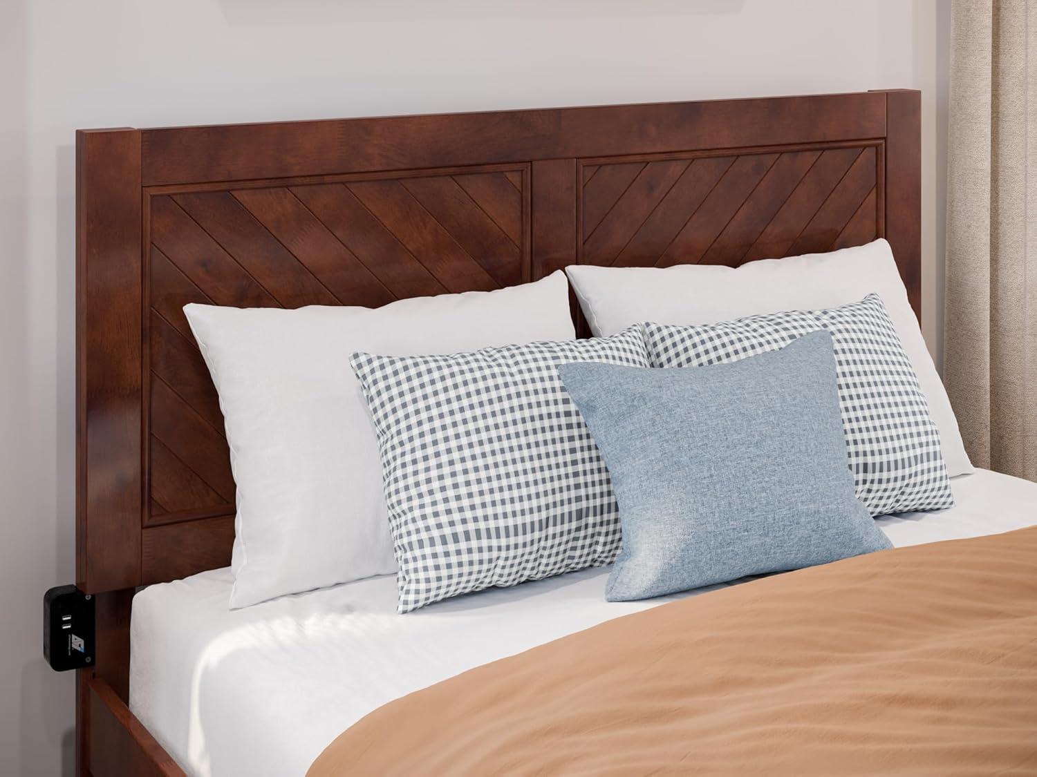 AFI Canyon Walnut Solid Wood Platform Bed with Matching Footboard & Twin-XL Trundle, King