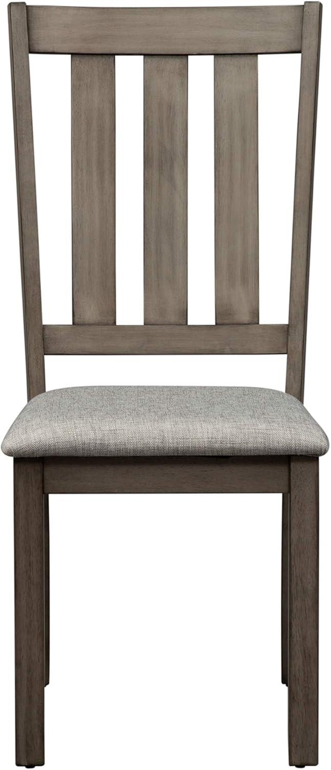 Greystone Upholstered Slat Back Side Chair with Wood Frame