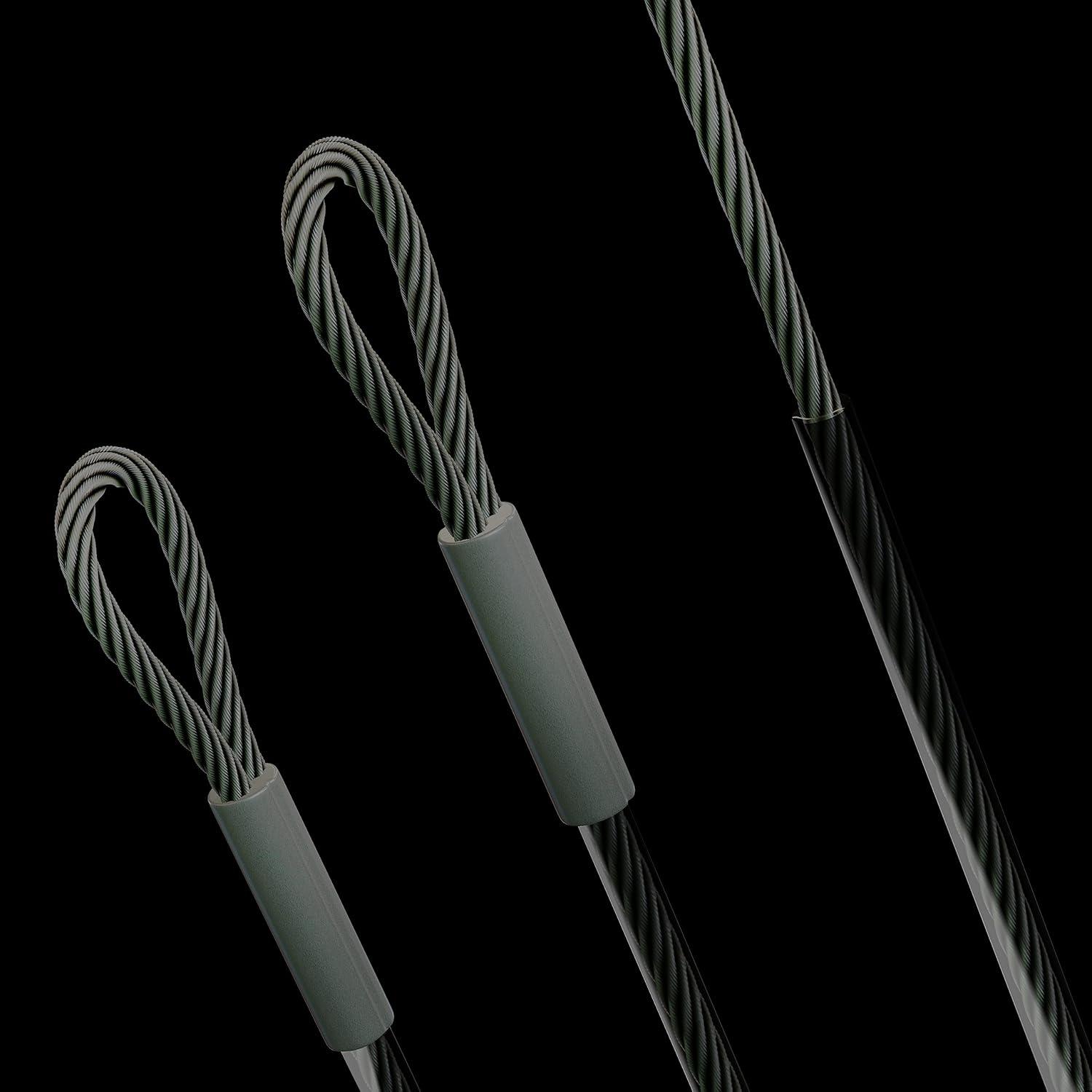 ColourTree 36ft x 12ft Silver Triangle Wire Cable Ropes, for Sun Shade Canopy