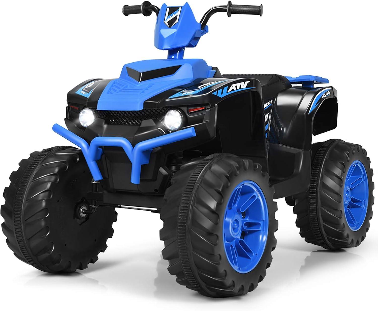 12V Blue Electric Kids Quad ATV with LED Lights