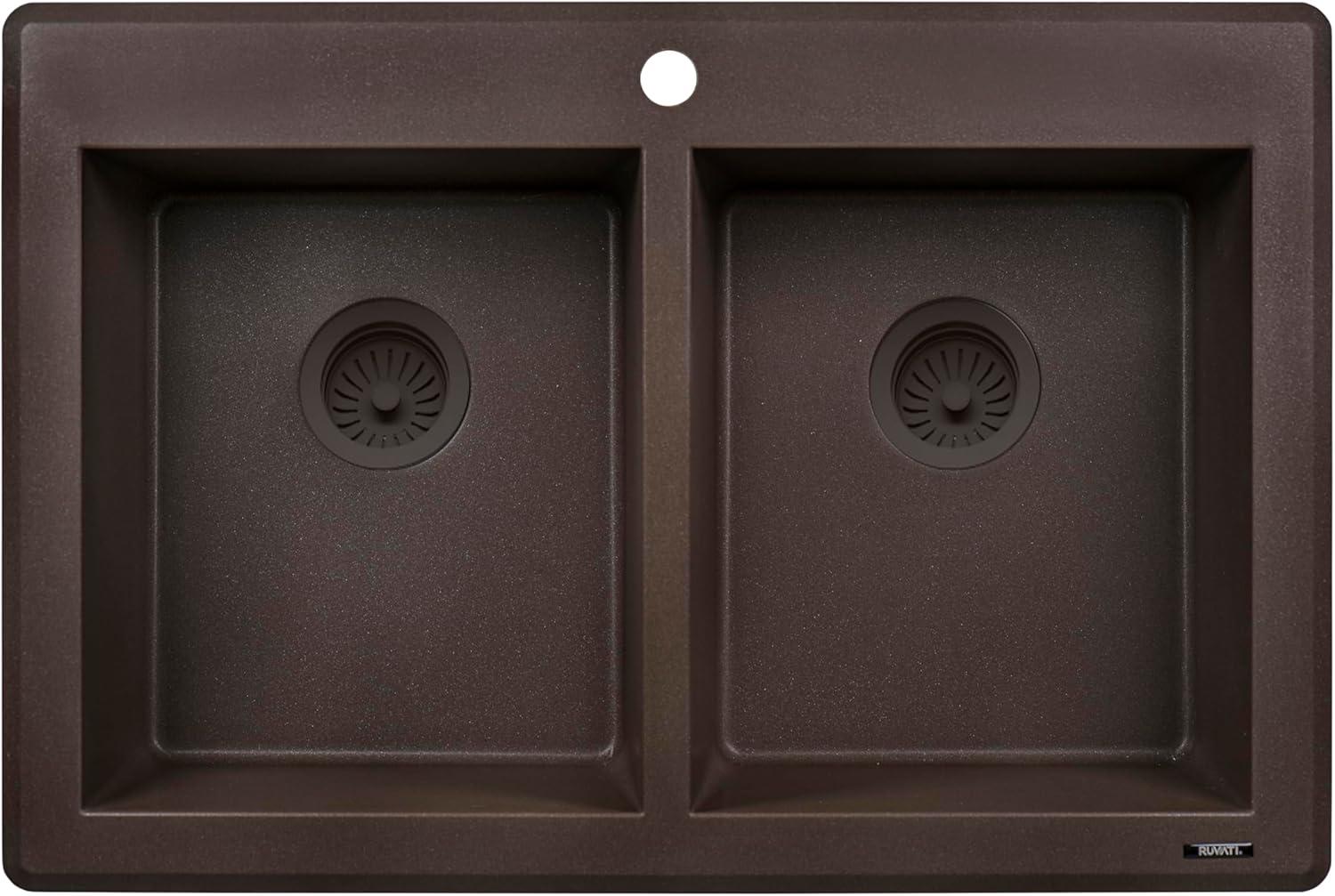 Ruvati 33 x 22 inch epiGranite Top-Mount Granite Composite Kitchen Sink