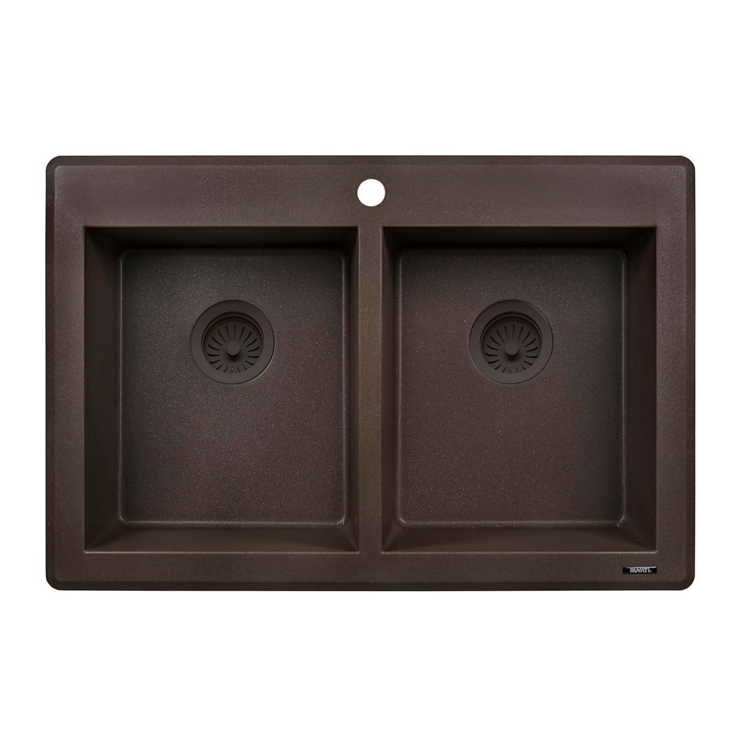 Ruvati 33 x 22 inch epiGranite Top-Mount Granite Composite Kitchen Sink