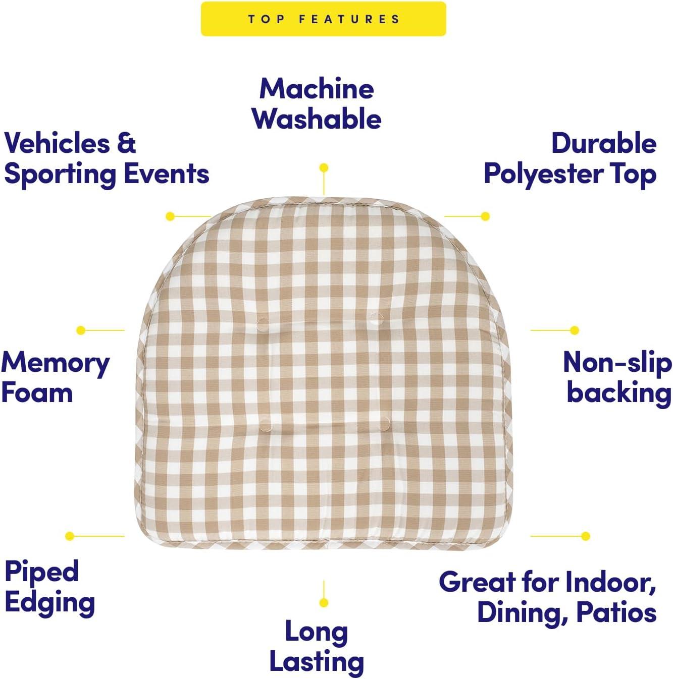 Rosalind Wheeler Buffalo Pattern Non-Slip Indoor Chair Pad Cushion