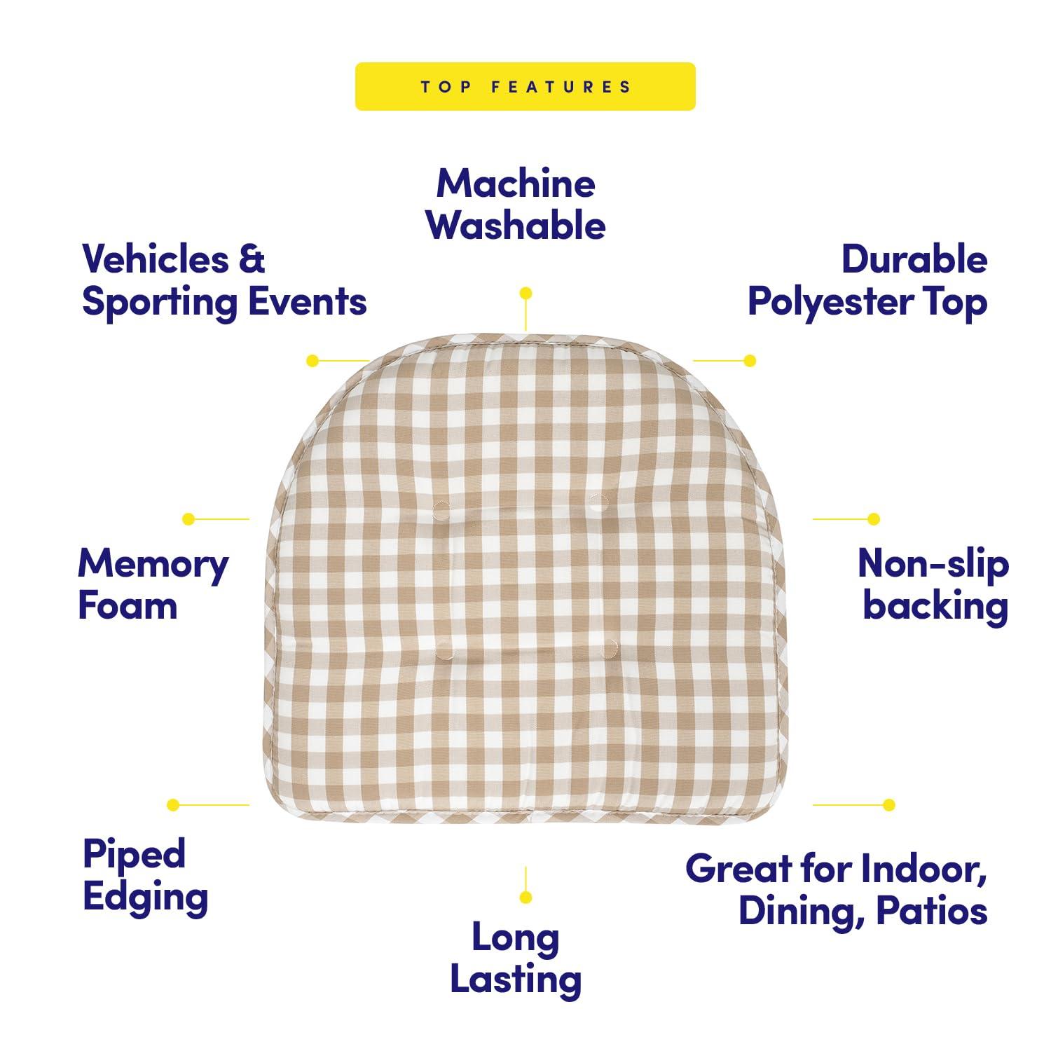 Rosalind Wheeler Buffalo Pattern Non-Slip Indoor Chair Pad Cushion