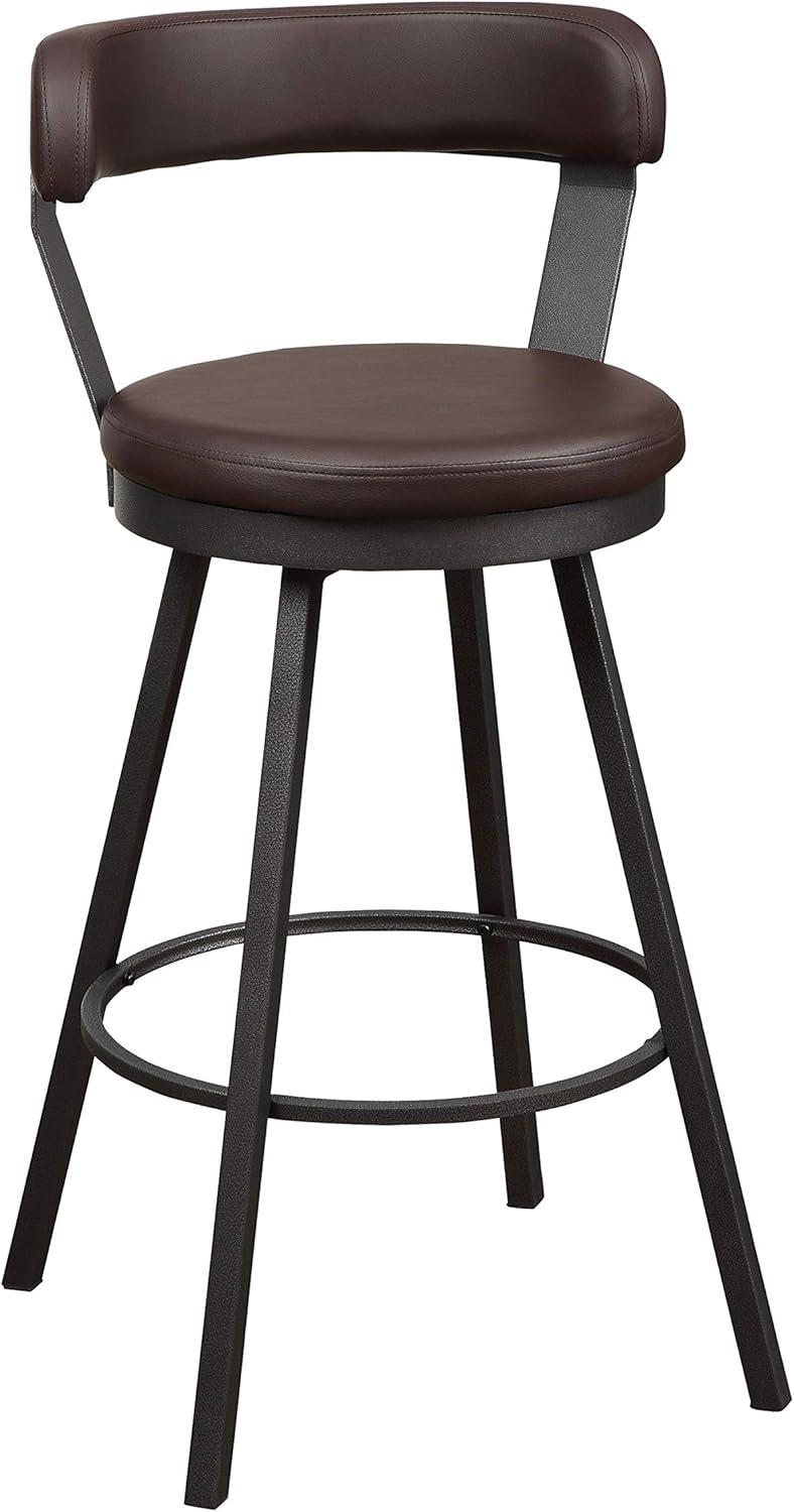 Lexicon Appert Metal Pub Height Swivel Stools in Dark Gray/Brown (Set of 2)