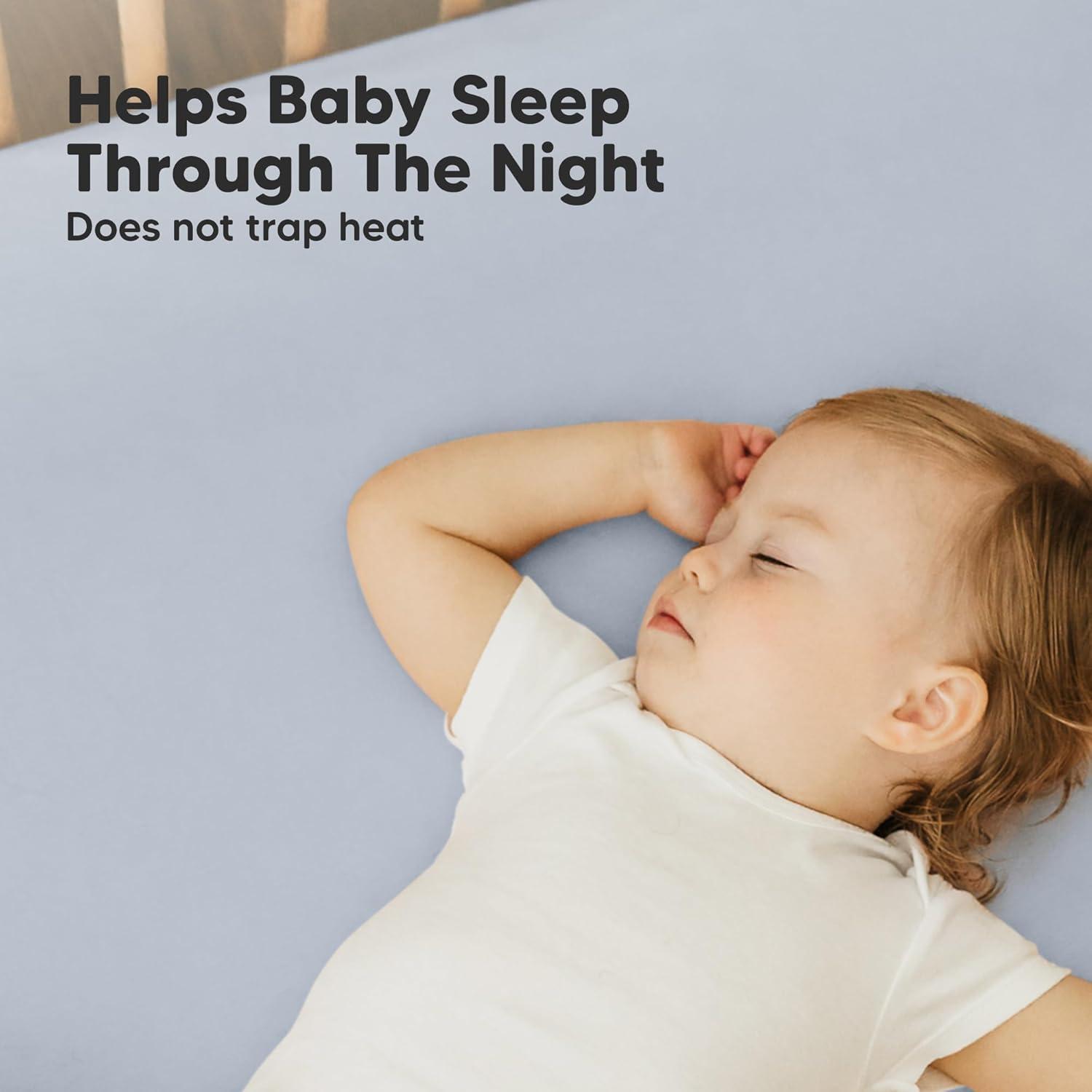 KeaBabies Mini Crib Sheets for Baby Girls, Boys, 2-Pack Soothe Pack and Play Sheets Fitted, Organic Pack N Play Mattress Sheet (Blue Flax)