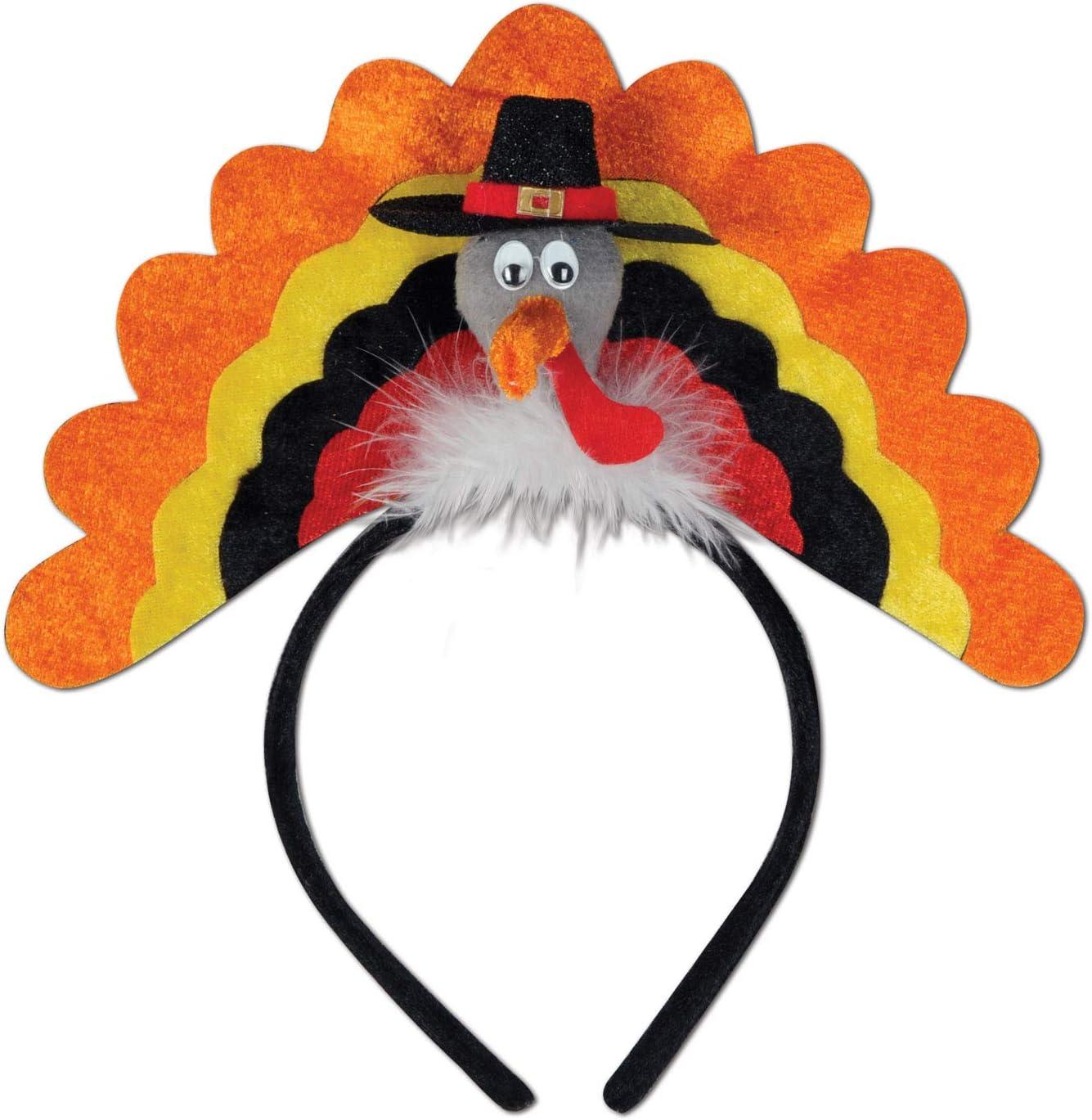 The Holiday Aisle® PMU Thanksgiving Party Costume Accessories Turkey Headband W/marabou (1/pkg) Pkg/1