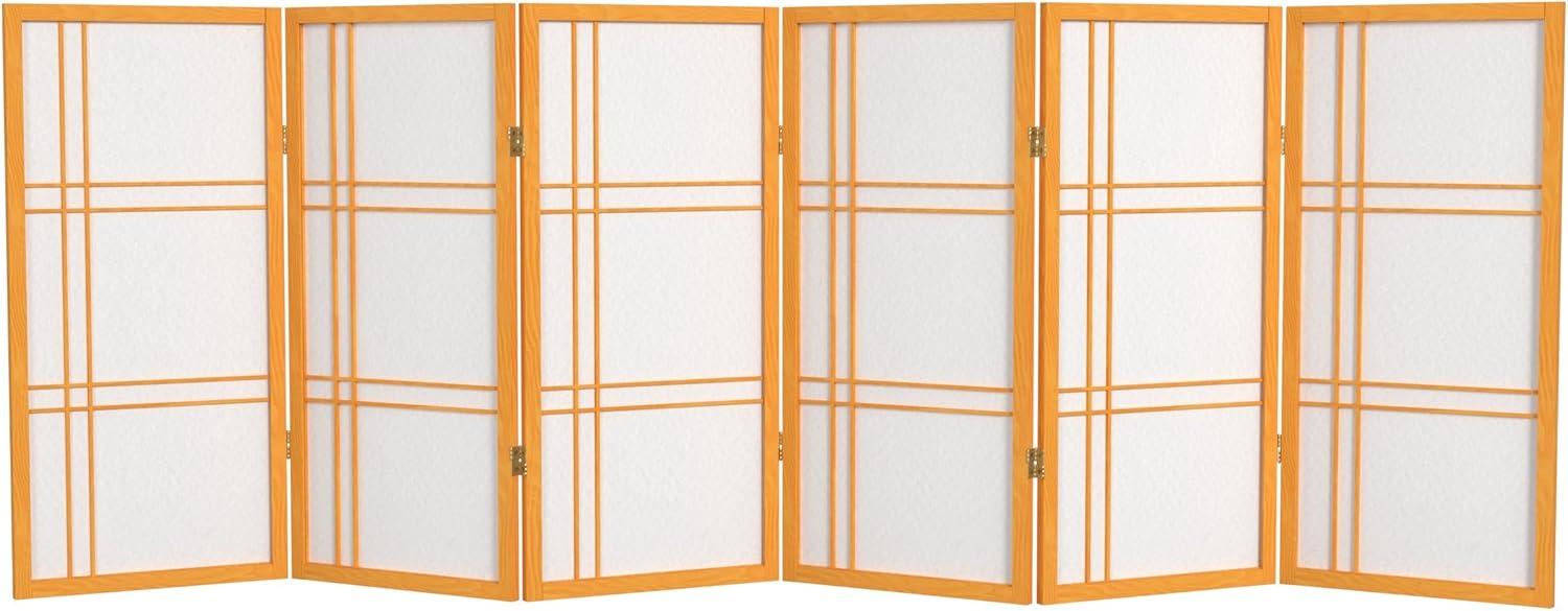 Honey 3 ft. Short Folding Shoji Screen with 6 Panels