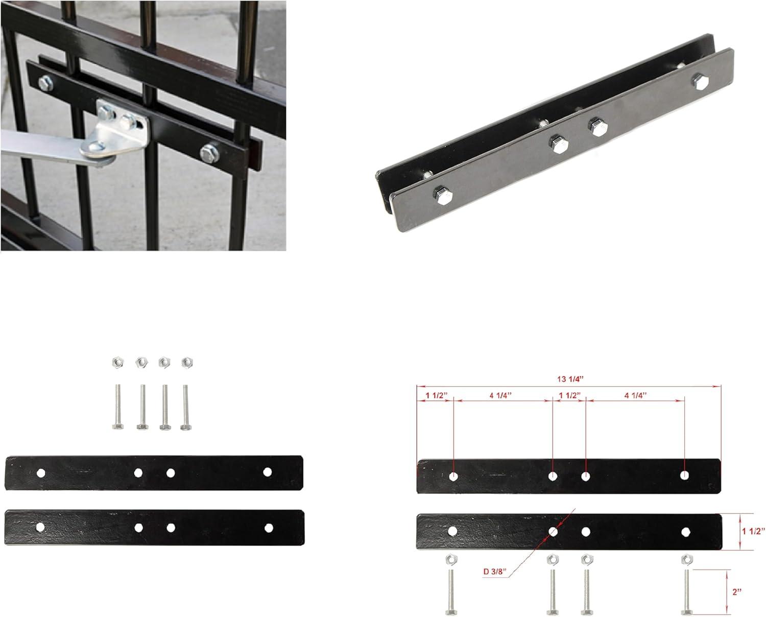 Black Galvanized Steel Universal Gate Attaching Bracket