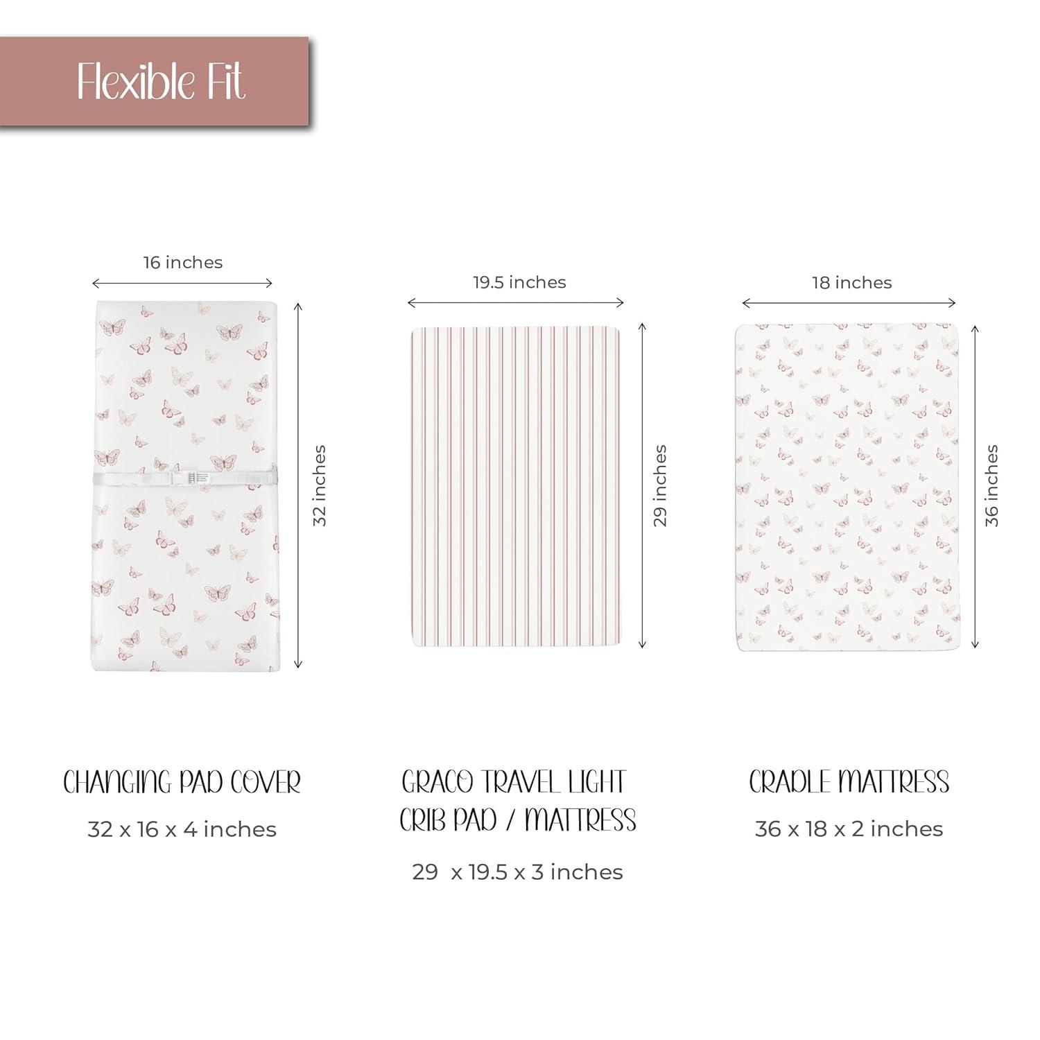 Ely's & Co. Baby Fitted Bassinet Sheet  100% Combed Jersey Cotton Pink for Baby Girl 2 Pack