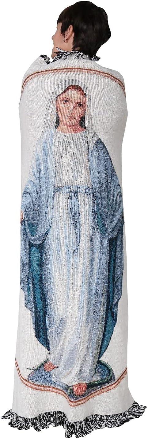 Manual Woodworker Virgin Mary Tapestry Throw Blanket - Christmas D√©cor - Christmas Throw Blanket, 50 x 60 Inches