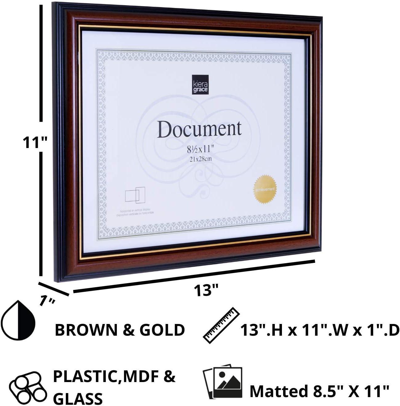 KG Kieragrace Traditional Kylie Document Frame in Brown Plastic (12-Pack)