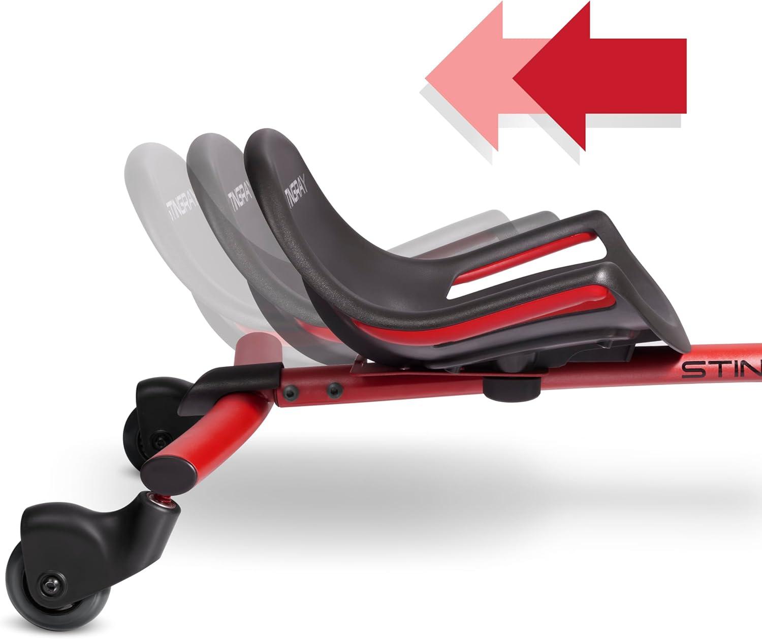 Radio Flyer Stingray Pro, Drifting Caster Scooter Ride-On for Kids, 360 Spins