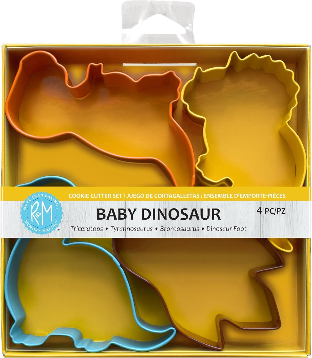 R&M International Color Dinosaur 4 Piece Cookie Cutter Set