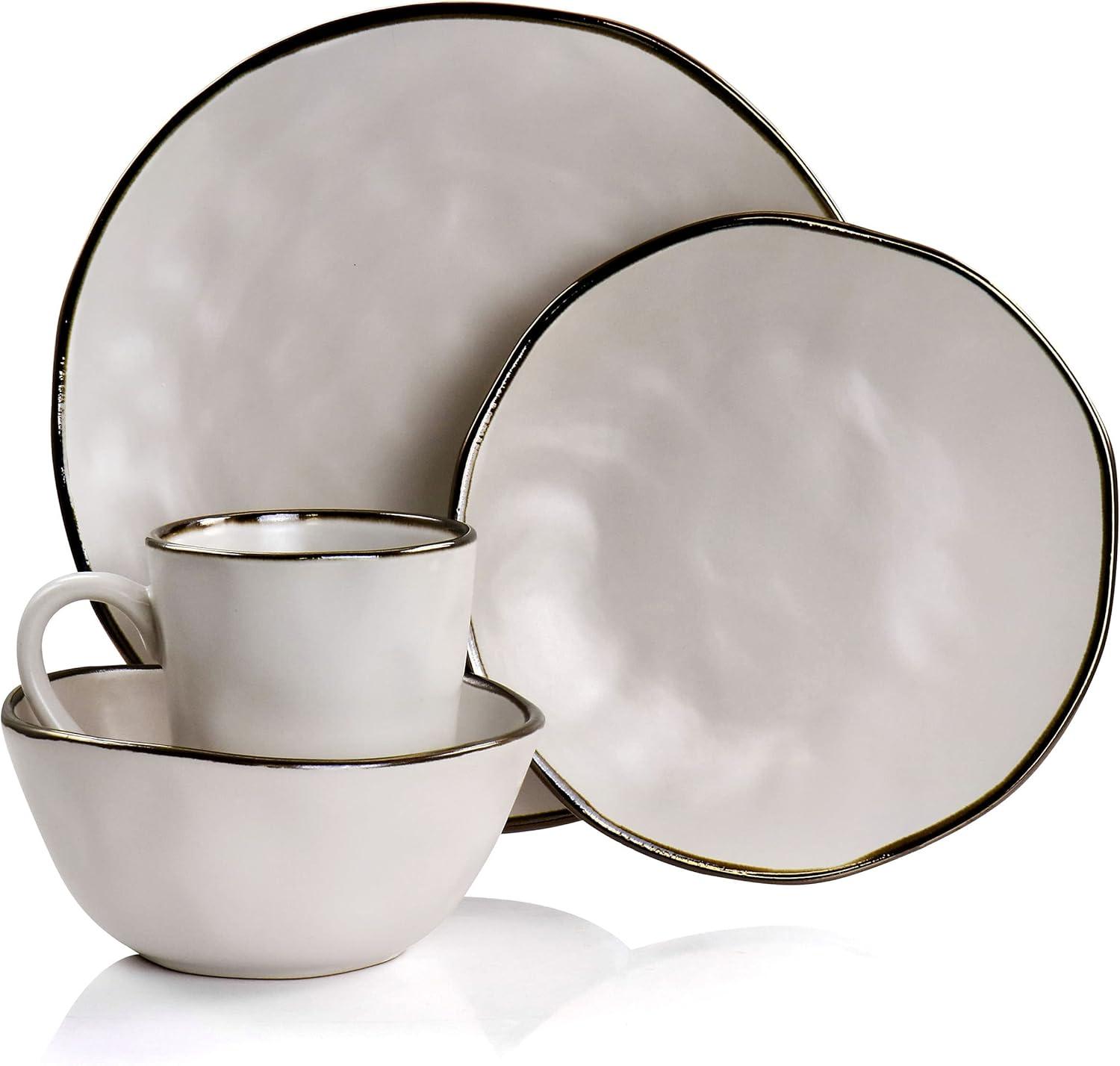 Elama 16 Piece Stoneware Dinnerware Set - Service for 4