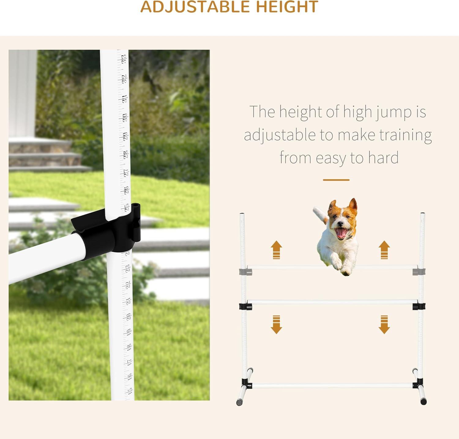 Dog Training Agility Gear Adjustable Jump Bar Pet Exercise Set