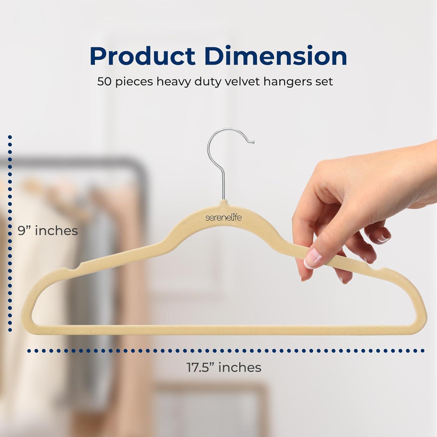 SereneLife Non-Slip Velvet Clothes Hangers