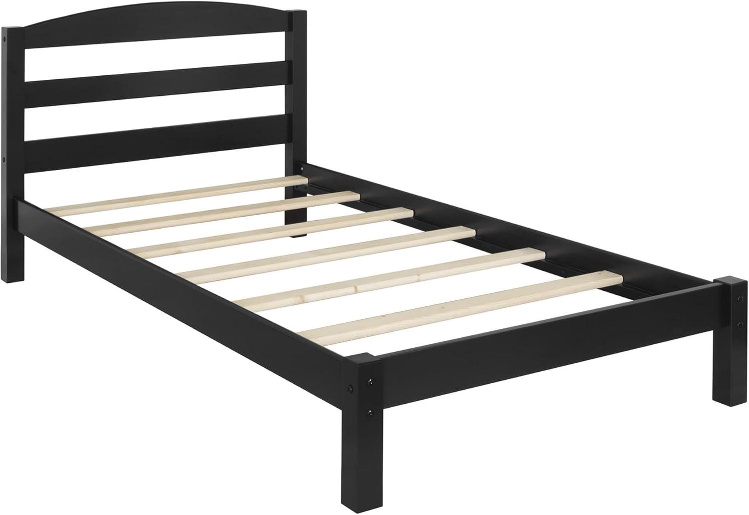 DHP Braylon Twin Size Wooden Bed Frame, Black