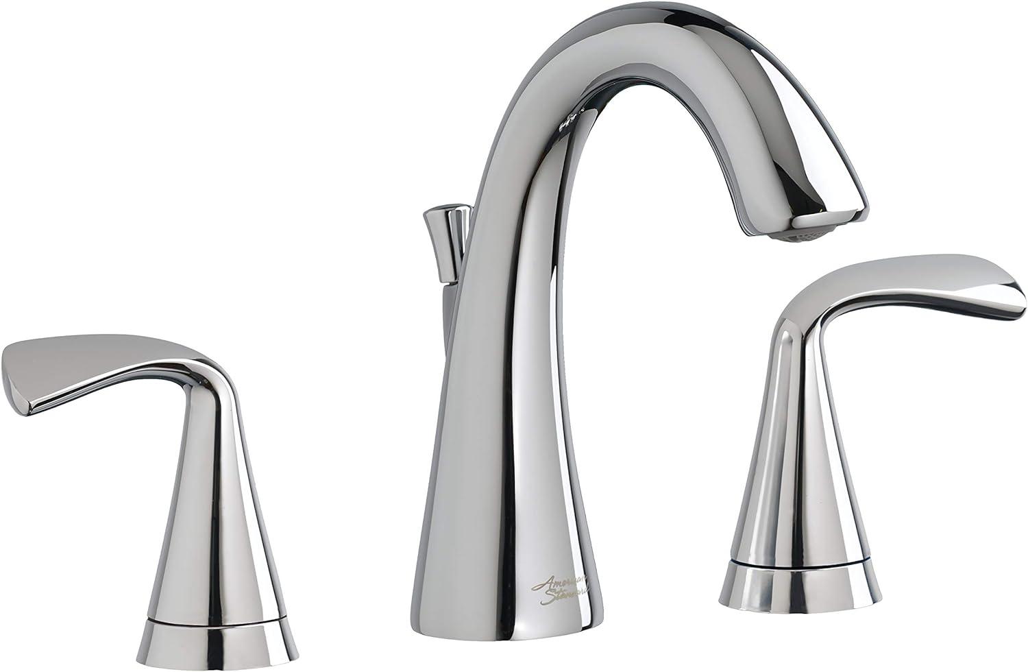 Fluent Polished Chrome Double Handle Widespread Bathroom Faucet