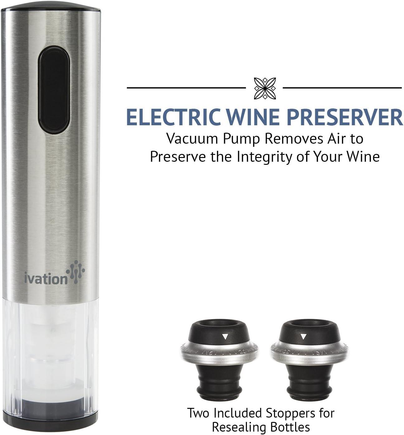 Ivation 7-Piece Wine Gift Set with Electric Bottle Opener, Wine Aerator, Foil Cutter, and More