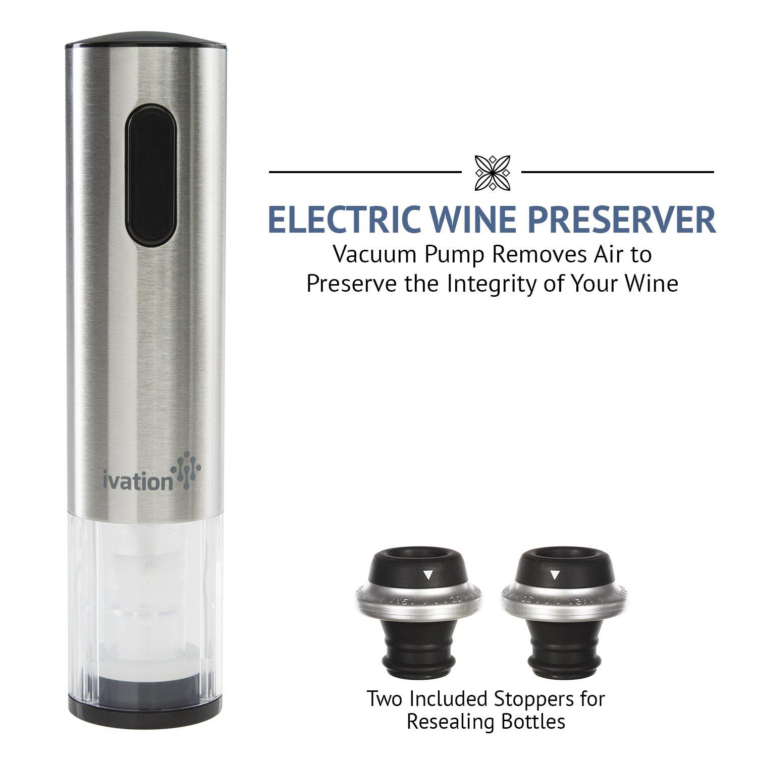 Ivation 7-Piece Wine Gift Set with Electric Bottle Opener, Wine Aerator, Foil Cutter, and More