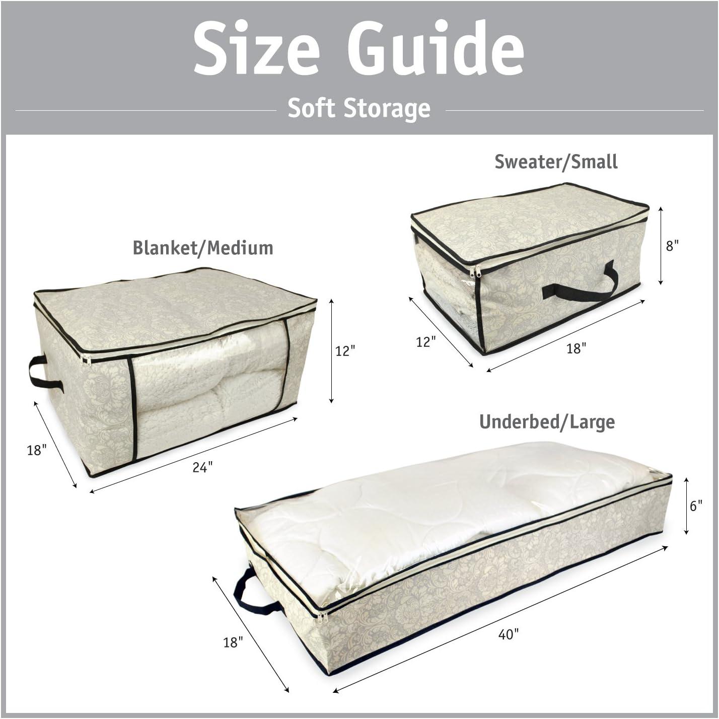 40 x 18 x 6 in. DII Soft Storage, Gray - Set of 2