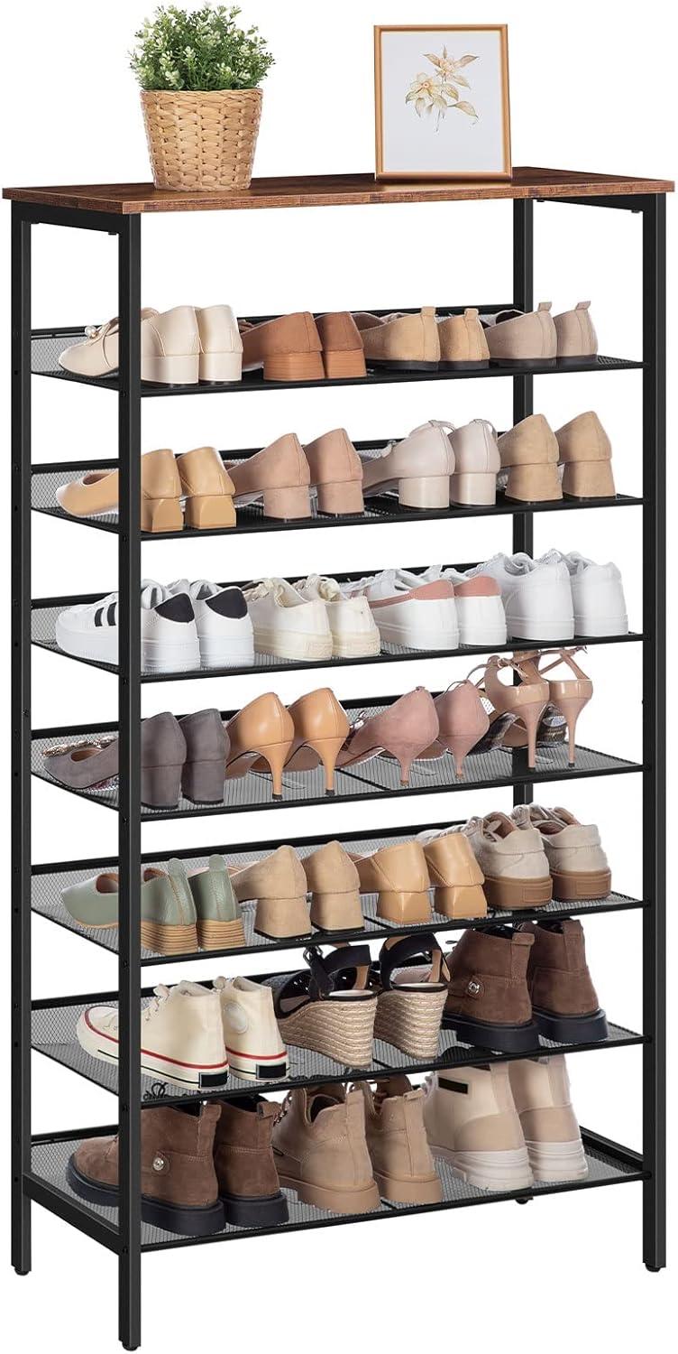 Industrial 8-Tier Adjustable Metal Shoe Rack