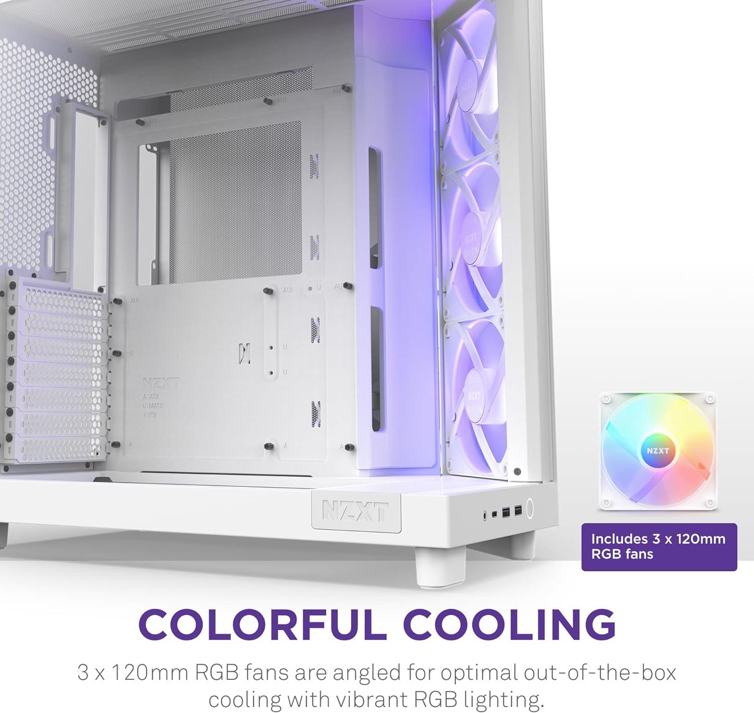 Matte White Mid-Tower Gaming Case with RGB Fans