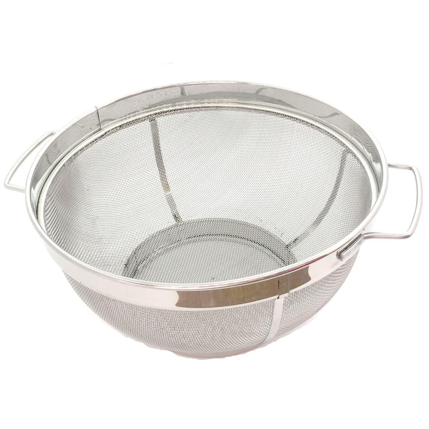 [Juvale] Juvale Large Fine Mesh Pasta Strainer, Metal Colander for Rice, Quinoa, Yogurt, 11 x 4 In