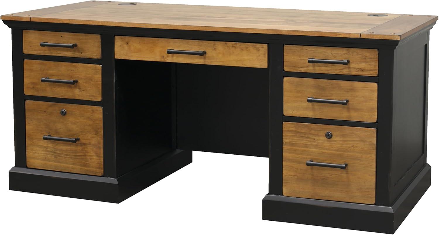Martin Furniture Toulouse Wood Executive Desk Writing Table Office Desk Black