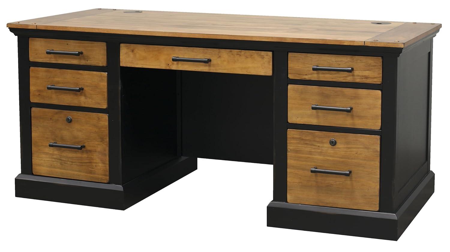 Martin Furniture Toulouse Wood Executive Desk Writing Table Office Desk Black