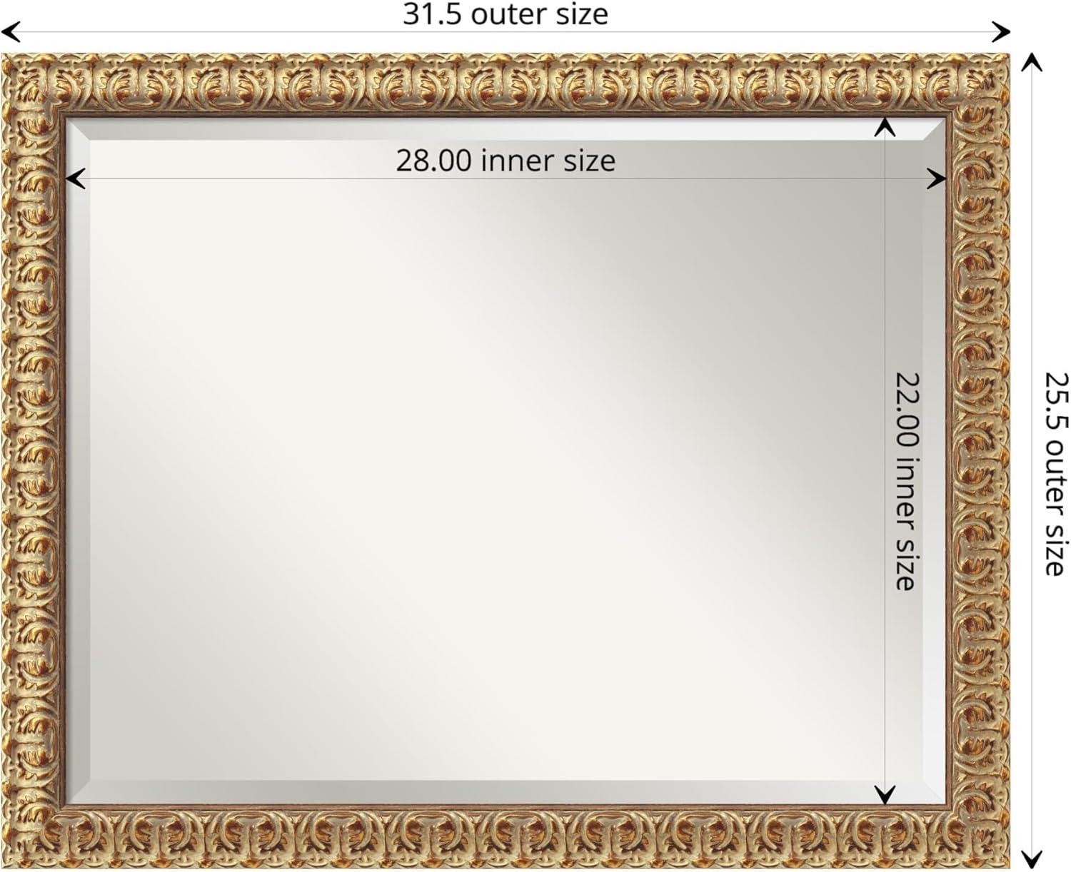 Amanti Art Florentine Gold Beveled Wood Framed Wall Mirror