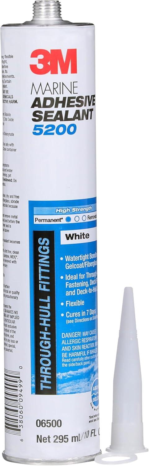 3M Marine Adhesive Sealant 5200,, White, 295 mL, 1 Cartridge, Watertight Bonging/Sealing of Gelcoat