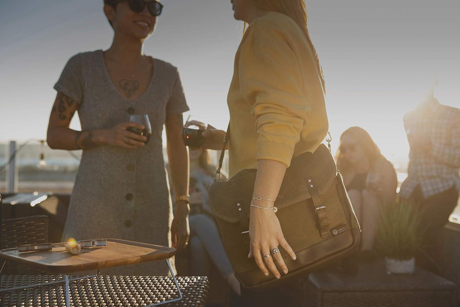 ONIVA™ Adventure Wine Tote Bag - 2 Bottle Wine Bag with Wine Glasses and Mini Table