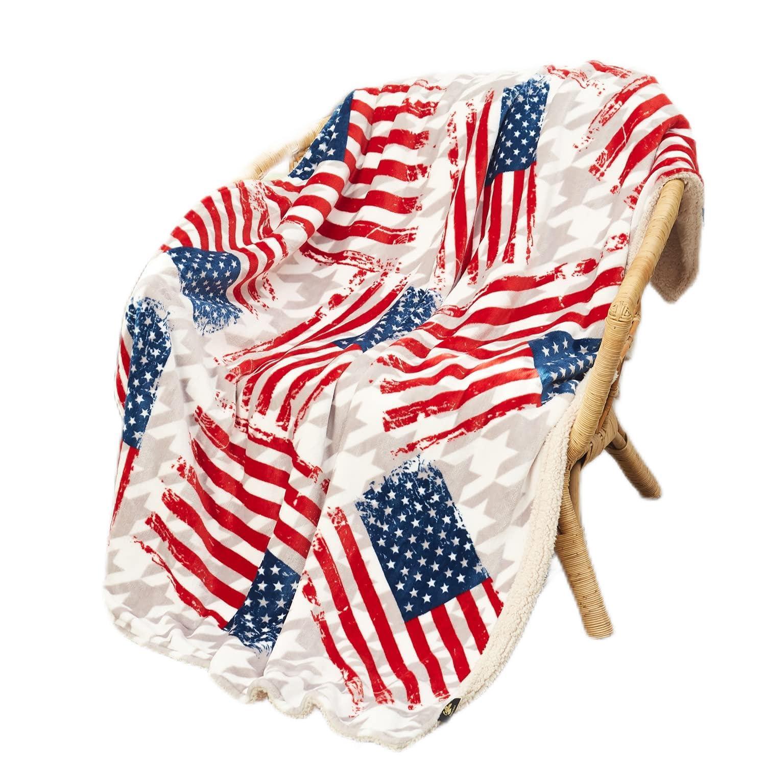 Catalonia Catalonia American National Flag Throw Blanket, 50x60 inches
