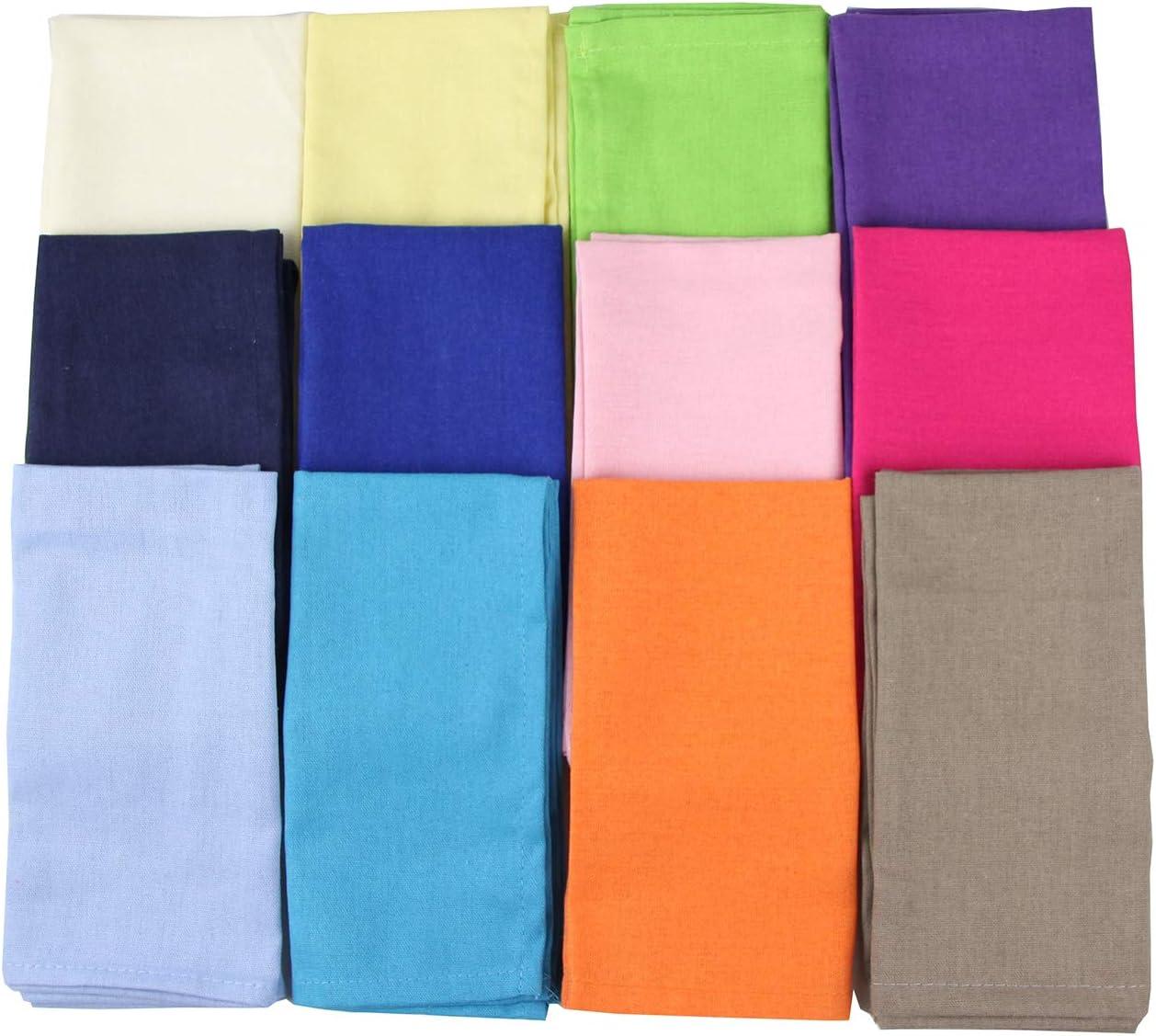 Multicolor Cotton Linen Blended Cloth Napkins Set of 12