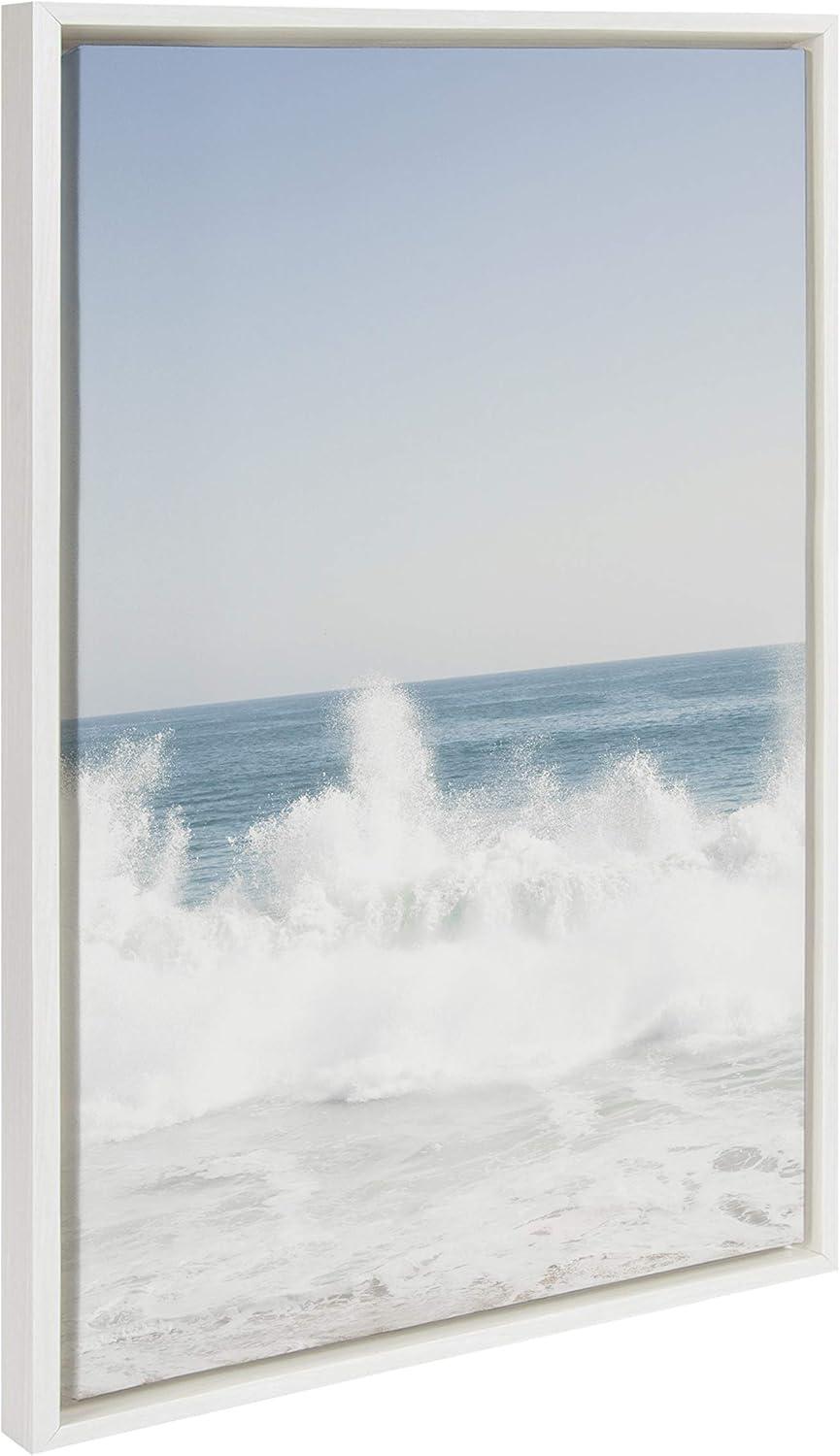 23" x 33" Sylvie Waves Crashing Framed Canvas by Caroline Mint - Kate & Laurel All Things Decor