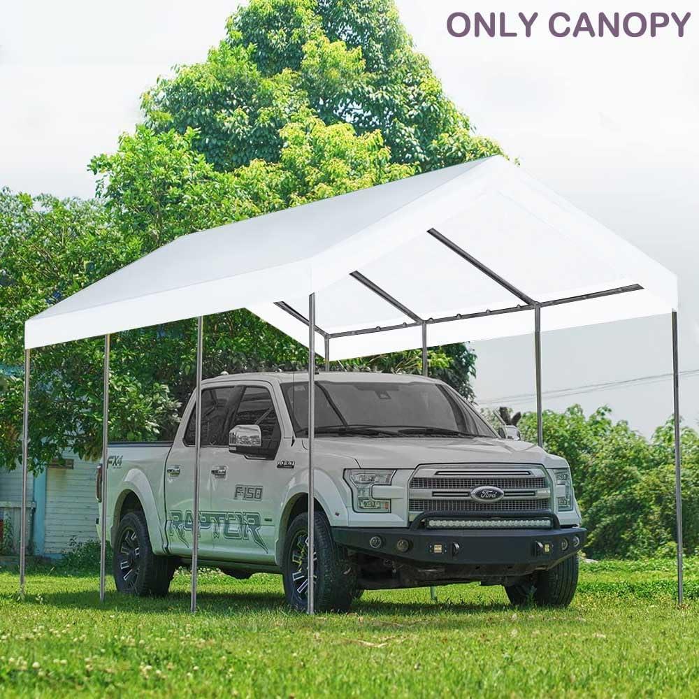 12 x 20 Feet Replacement Top Canopy Roof Cover for Carport Garage Shelter with Bungees, Frame Not Included (White)